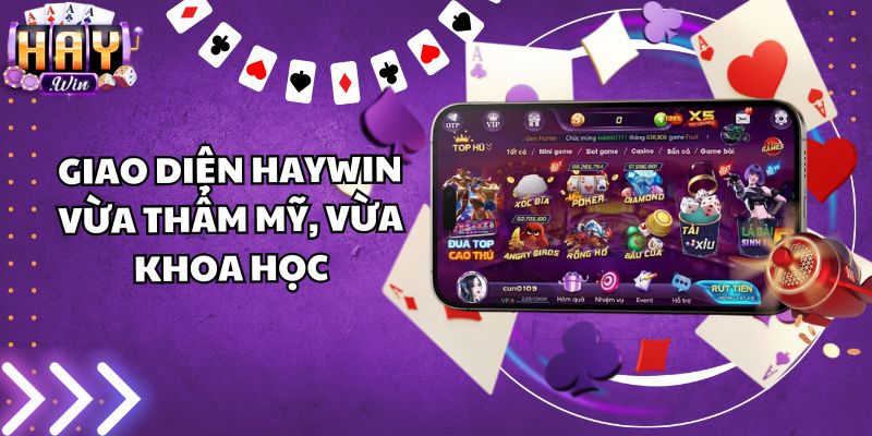 Giao diện Haywin vừa thẩm mỹ, vừa khoa học